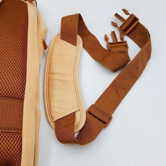 Super Bowl LI 51 Tan Canvas Backpack Weekender Bag Duffle NFL Patriots Falcons - Picture 13 of 14